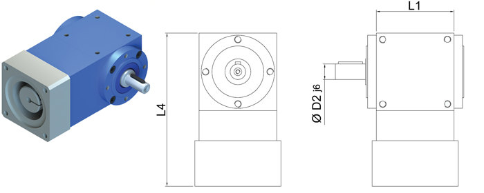VC-W Spiral Bevel Gearbox with motor mount